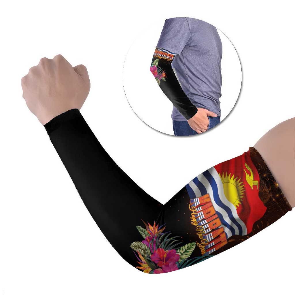 Kiribati Flag and Fireworks Arm Sleeves First Place Welcome the New Year - Polynesian Pride