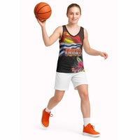 Kiribati Flag and Fireworks Basketball Jersey First Place Welcome the New Year - Polynesian Pride