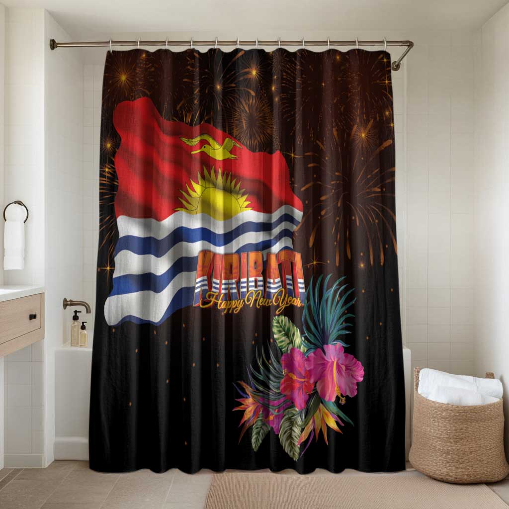 Kiribati Flag and Fireworks Bathroom Set First Place Welcome the New Year - Polynesian Pride
