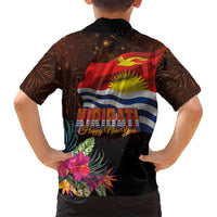 Kiribati Flag and Fireworks Family Matching Mermaid Dress and Hawaiian Shirt First Place Welcome the New Year LT03 - Polynesian Pride