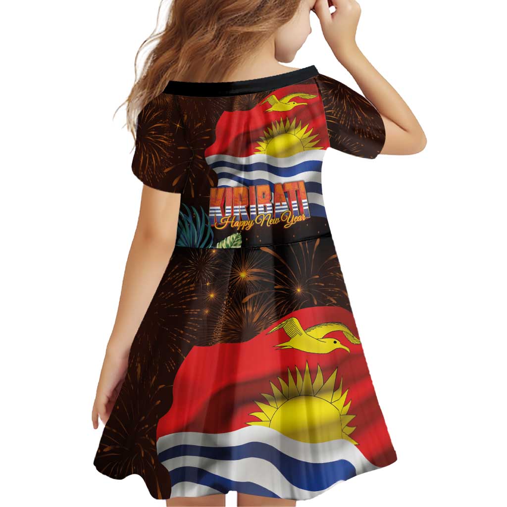 Kiribati Flag and Fireworks Family Matching Mermaid Dress and Hawaiian Shirt First Place Welcome the New Year LT03 - Polynesian Pride