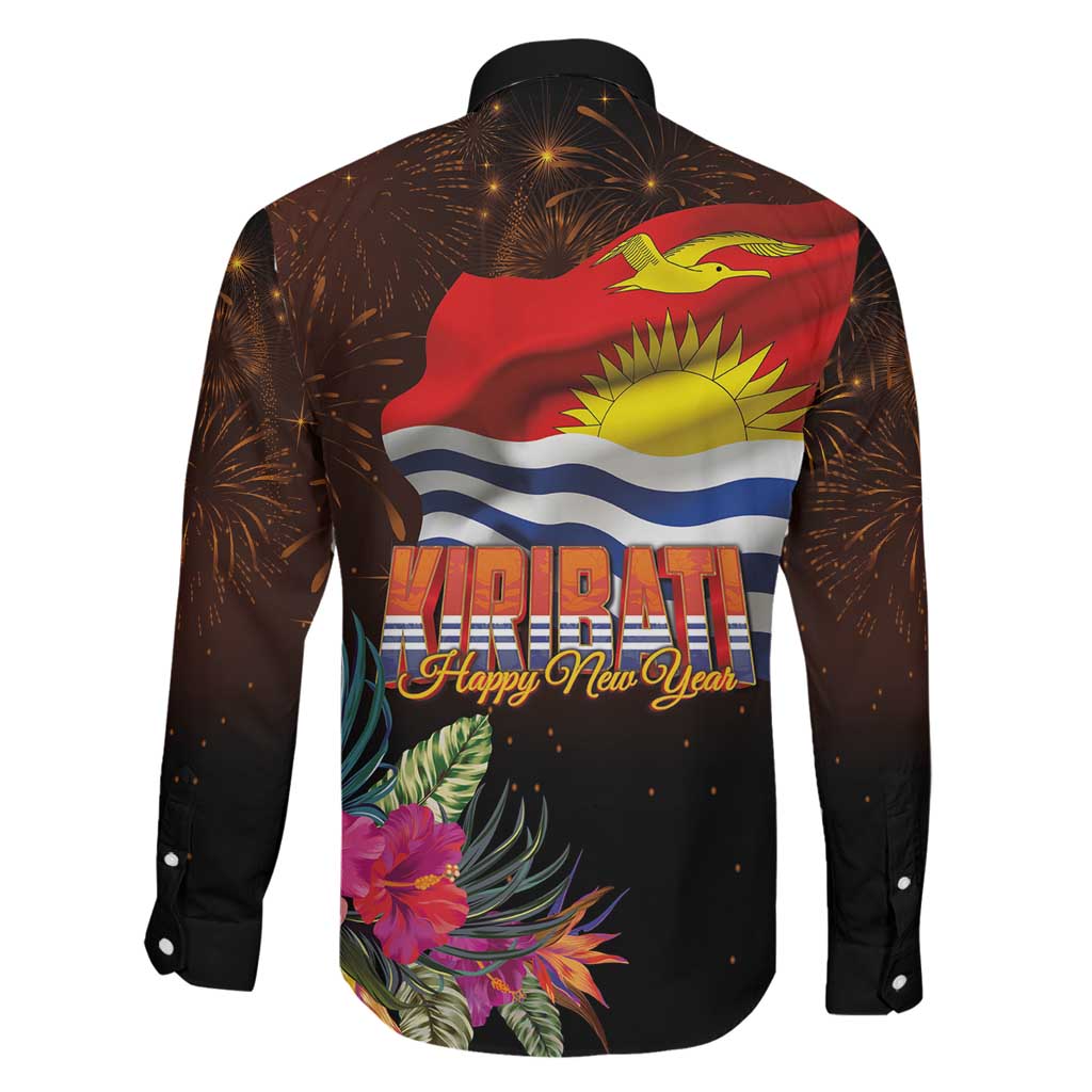 Kiribati Flag and Fireworks Family Matching Mermaid Dress and Hawaiian Shirt First Place Welcome the New Year LT03 - Polynesian Pride