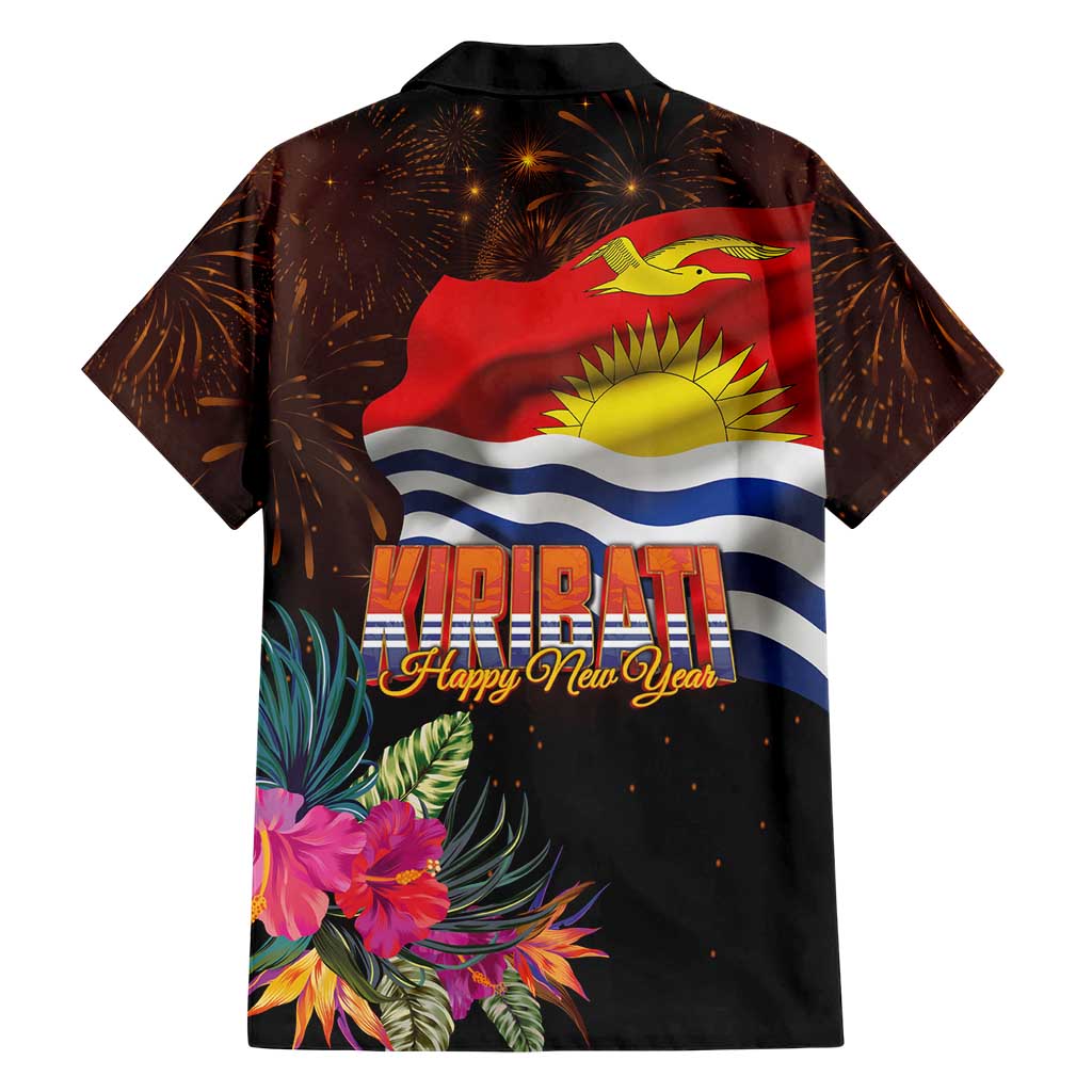 Kiribati Flag and Fireworks Family Matching Off Shoulder Maxi Dress and Hawaiian Shirt First Place Welcome the New Year LT03 - Polynesian Pride