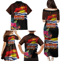 Kiribati Flag and Fireworks Family Matching Puletasi and Hawaiian Shirt First Place Welcome the New Year LT03 - Polynesian Pride