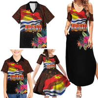 Kiribati Flag and Fireworks Family Matching Summer Maxi Dress and Hawaiian Shirt First Place Welcome the New Year LT03 - Polynesian Pride