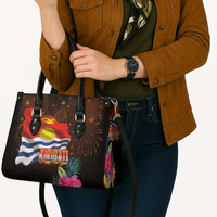 Kiribati Flag and Fireworks Leather Bag First Place Welcome the New Year LT03 - Polynesian Pride