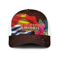 Kiribati Flag and Fireworks Mesh Trucker Cap First Place Welcome the New Year - Polynesian Pride