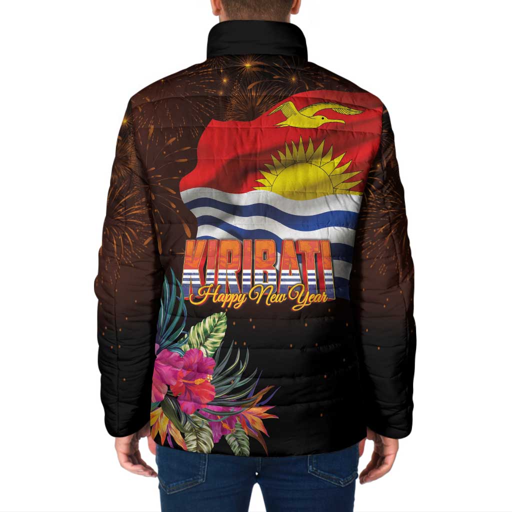 Kiribati Flag and Fireworks Padded Jacket First Place Welcome the New Year LT03 - Polynesian Pride