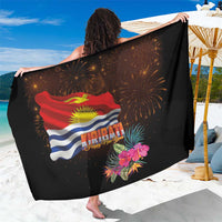 Kiribati Flag and Fireworks Sarong First Place Welcome the New Year LT03 One Size 44 x 66 inches Black - Polynesian Pride