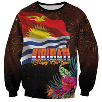 Kiribati Flag and Fireworks Sweatshirt First Place Welcome the New Year LT03 Unisex Black - Polynesian Pride