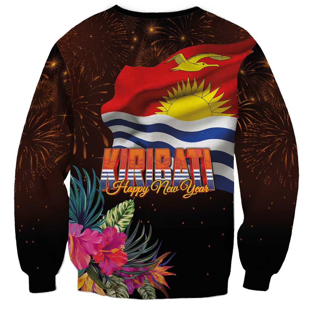Kiribati Flag and Fireworks Sweatshirt First Place Welcome the New Year LT03 - Polynesian Pride