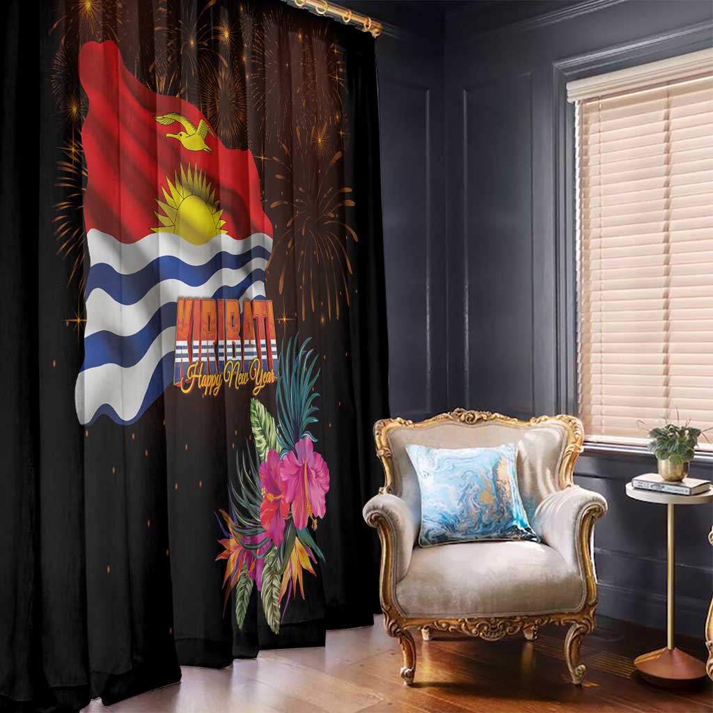 Kiribati Flag and Fireworks Window Curtain First Place Welcome the New Year LT03 - Polynesian Pride