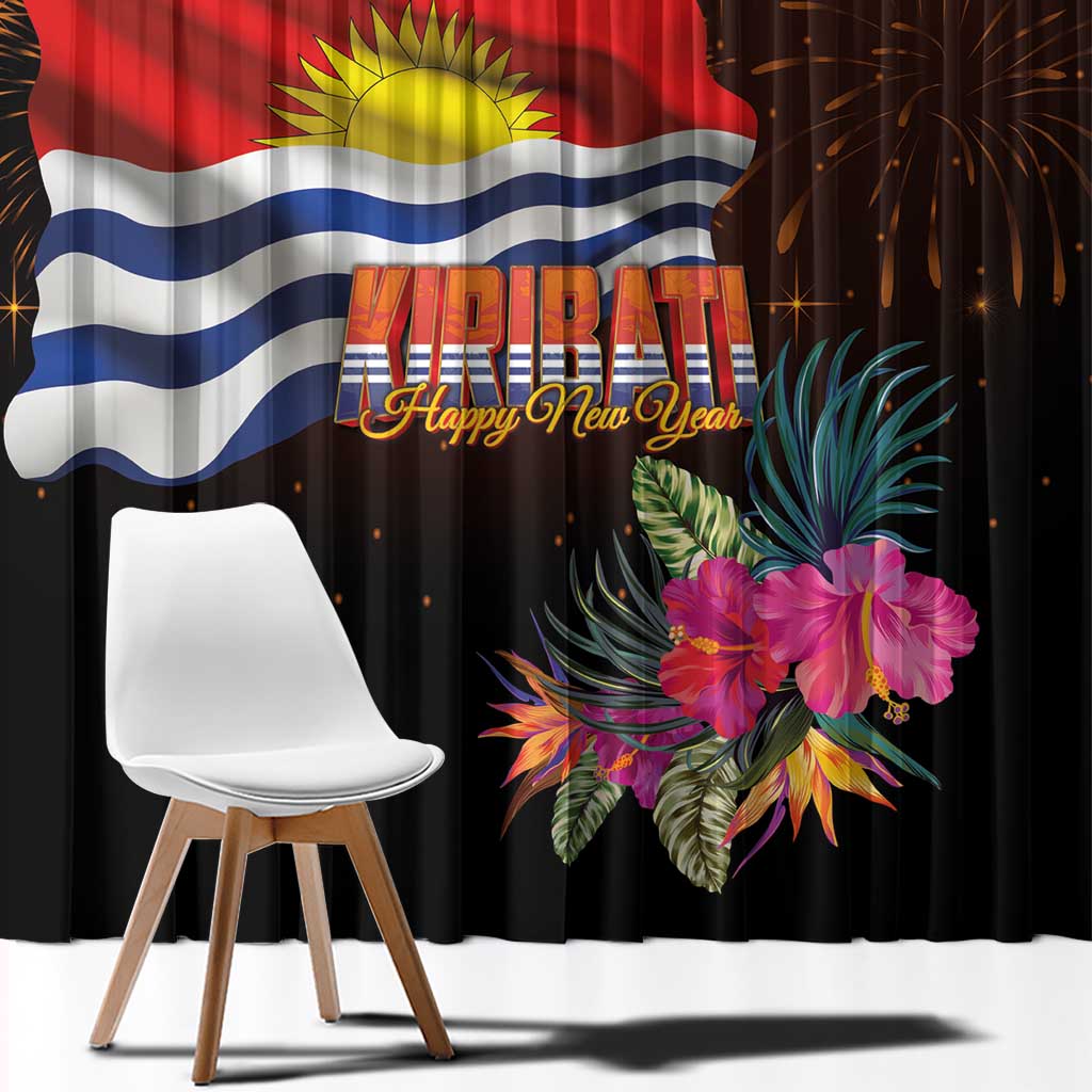 Kiribati Flag and Fireworks Window Curtain First Place Welcome the New Year LT03 - Polynesian Pride