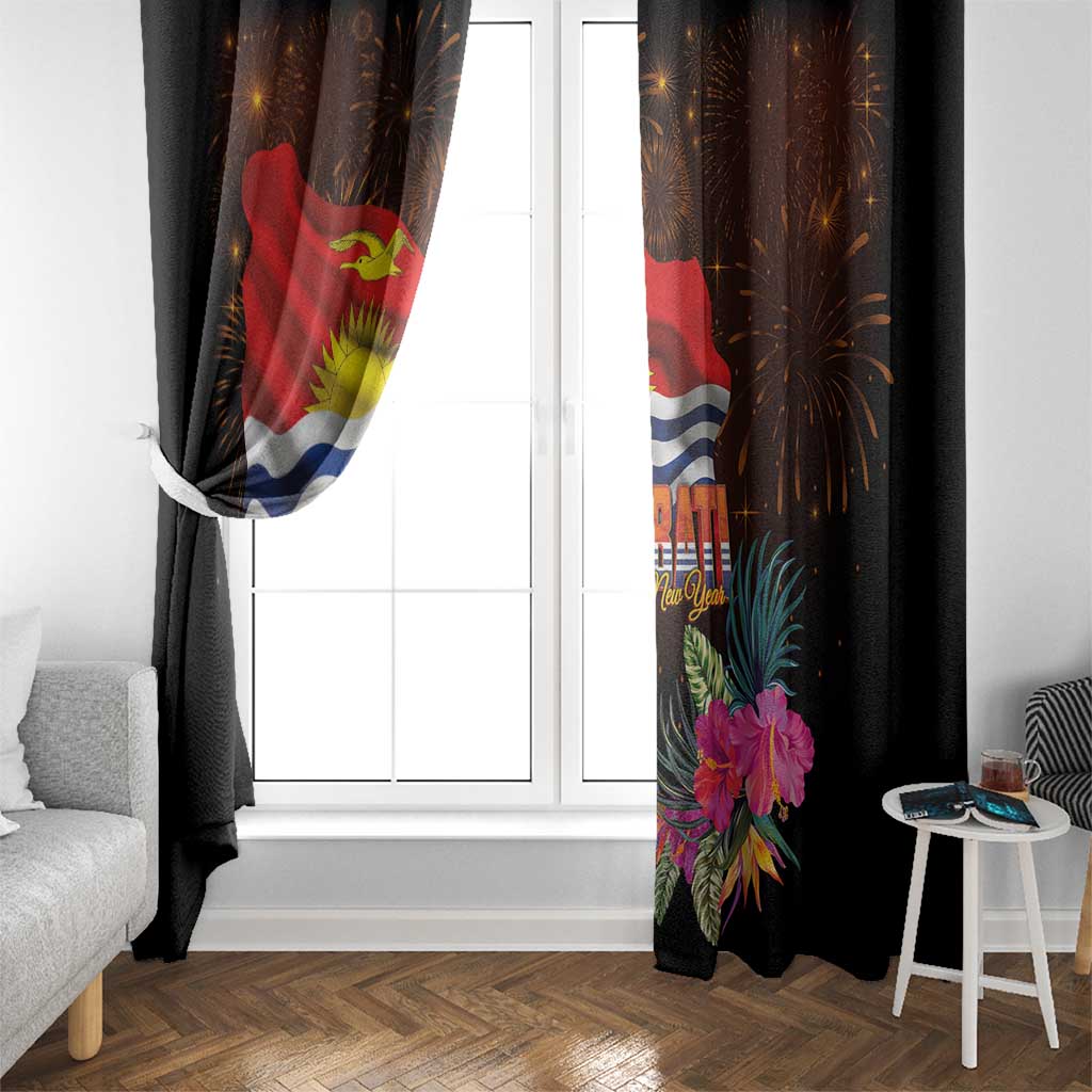 Kiribati Flag and Fireworks Window Curtain First Place Welcome the New Year LT03 - Polynesian Pride