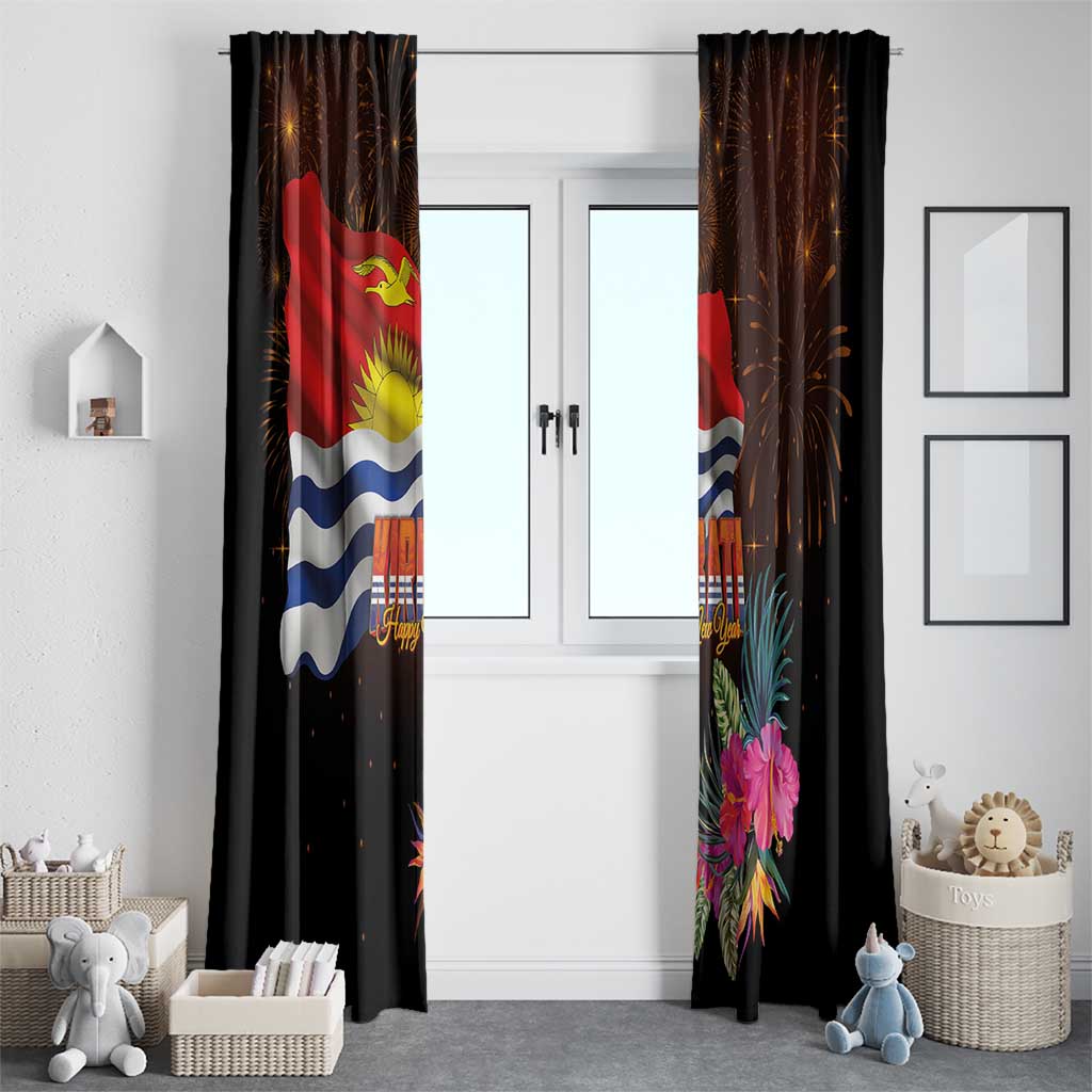 Kiribati Flag and Fireworks Window Curtain First Place Welcome the New Year LT03 - Polynesian Pride