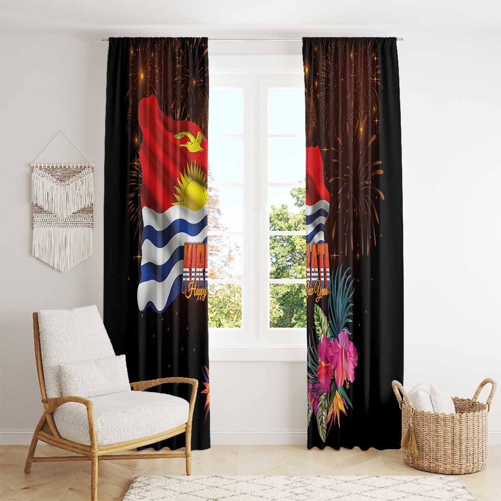 Kiribati Flag and Fireworks Window Curtain First Place Welcome the New Year LT03 - Polynesian Pride