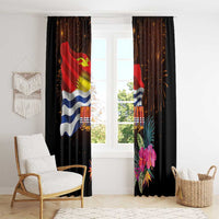 Kiribati Flag and Fireworks Window Curtain First Place Welcome the New Year LT03 - Polynesian Pride