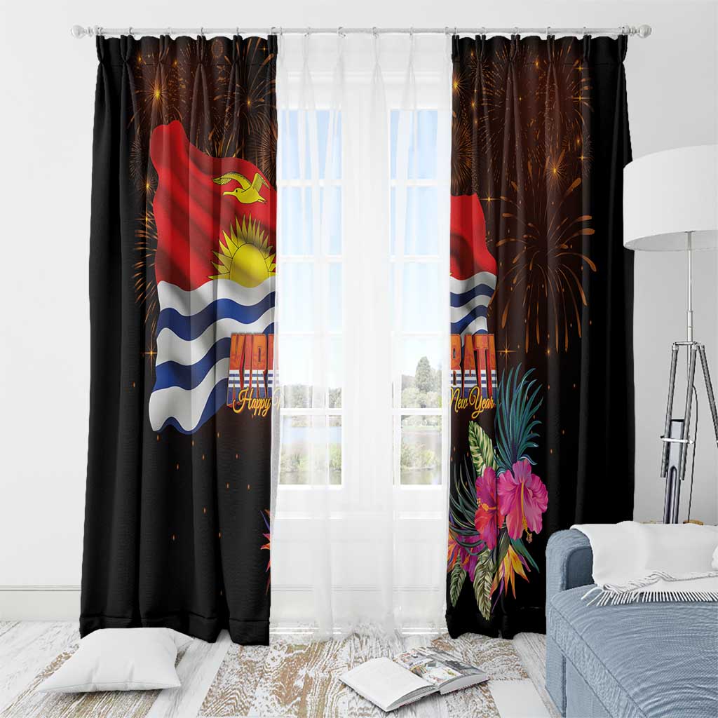 Kiribati Flag and Fireworks Window Curtain First Place Welcome the New Year LT03 - Polynesian Pride