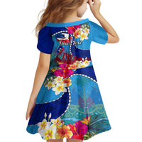 Personalised Haiti 220th Anniversary Independence Day Family Matching Summer Maxi Dress and Hawaiian Shirt Ayiti Flower with Polynesian Pattern LT03 - Polynesian Pride