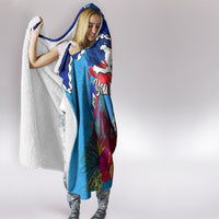 Personalised Haiti 220th Anniversary Independence Day Hooded Blanket Ayiti Flower with Polynesian Pattern LT03 - Polynesian Pride