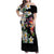 Hawaiian Lei Day Family Matching Off Shoulder Maxi Dress and Hawaiian Shirt Plumeria and Turtle with Polynesian Tribal Pattern