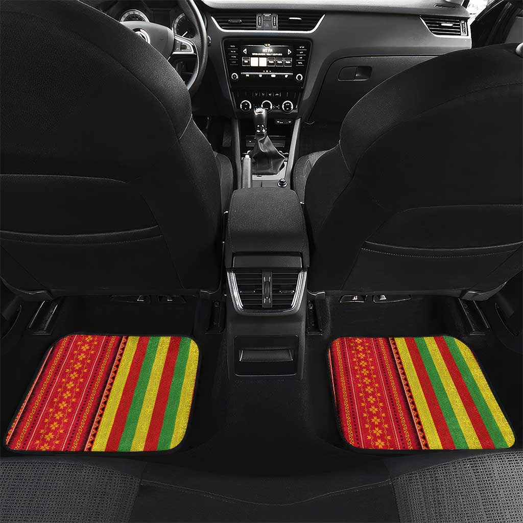 Personalised Hawaii and Philippines Together Car Mats The Emblems with Cultural Symbols Green-Yellow-Red Tricolor LT03 Set 2pcs - Back Art - Polynesian Pride