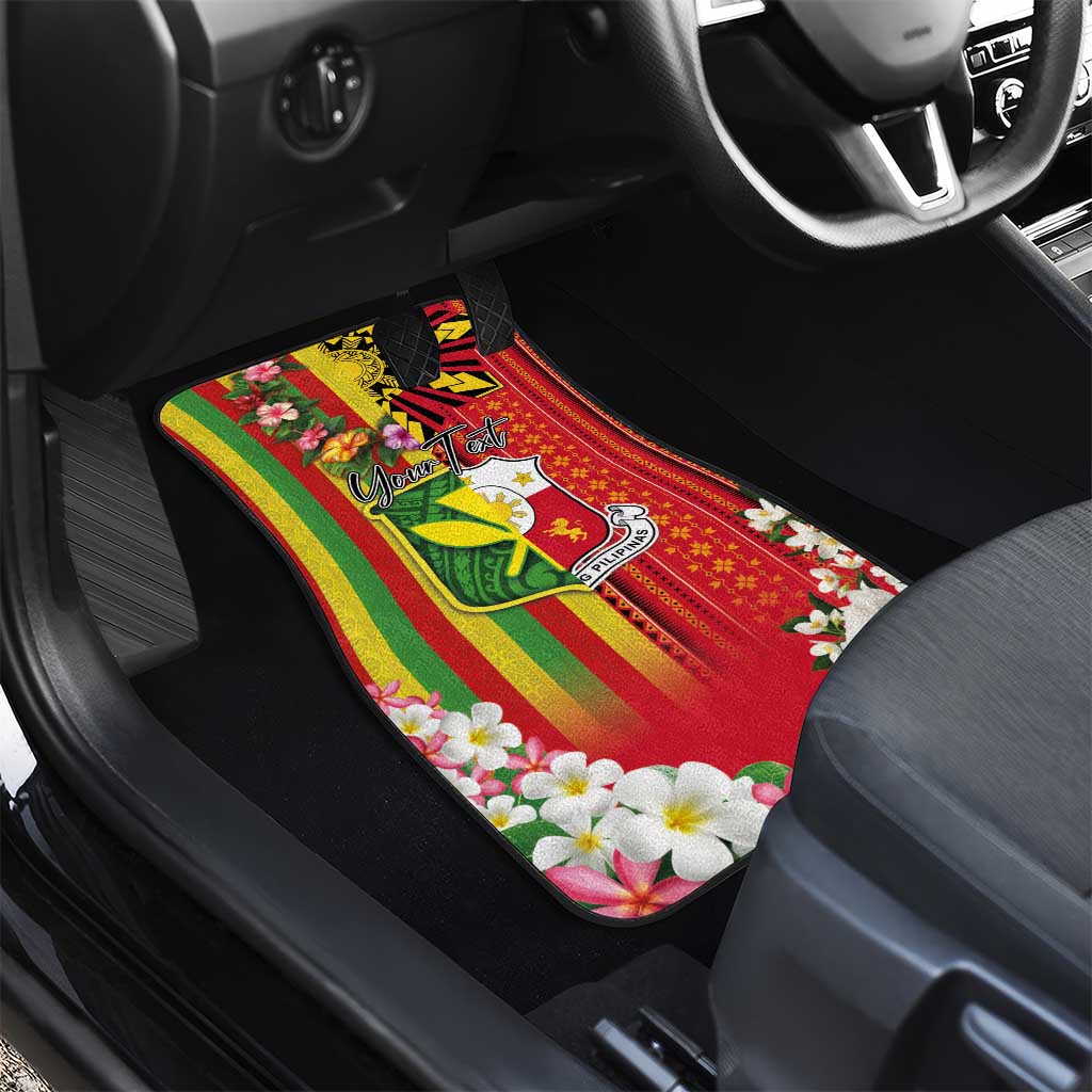 Personalised Hawaii and Philippines Together Car Mats The Emblems with Cultural Symbols Green-Yellow-Red Tricolor LT03 - Polynesian Pride