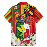 Personalised Hawaii and Philippines Together Family Matching Mermaid Dress and Hawaiian Shirt The Emblems with Cultural Symbols Green-Yellow-Red Tricolor LT03 - Polynesian Pride
