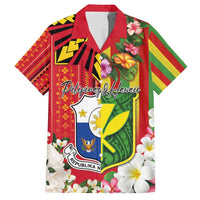 Personalised Hawaii and Philippines Together Family Matching Puletasi and Hawaiian Shirt The Emblems with Cultural Symbols Green-Yellow-Red Tricolor LT03 Dad's Shirt - Short Sleeve Art - Polynesian Pride