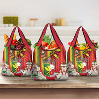 Personalised Hawaii and Philippines Together Grocery Bag The Emblems with Cultural Symbols Green-Yellow-Red Tricolor LT03 3-pack One Size Art - Polynesian Pride