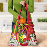 Personalised Hawaii and Philippines Together Grocery Bag The Emblems with Cultural Symbols Green-Yellow-Red Tricolor LT03 - Polynesian Pride