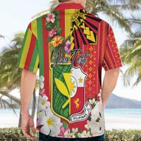 Personalised Hawaii and Philippines Together Hawaiian Shirt The Emblems with Cultural Symbols Green-Yellow-Red Tricolor LT03 - Polynesian Pride