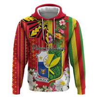 Personalised Hawaii and Philippines Together Hoodie The Emblems with Cultural Symbols Green-Yellow-Red Tricolor LT03 Pullover Hoodie Art - Polynesian Pride