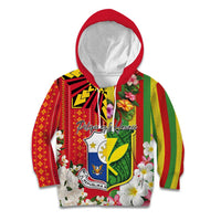 Personalised Hawaii and Philippines Together Kid Hoodie The Emblems with Cultural Symbols Green-Yellow-Red Tricolor LT03 Hoodie Art - Polynesian Pride