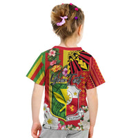 Personalised Hawaii and Philippines Together Kid T Shirt The Emblems with Cultural Symbols Green-Yellow-Red Tricolor LT03 - Polynesian Pride