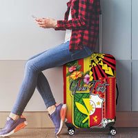Personalised Hawaii and Philippines Together Luggage Cover The Emblems with Cultural Symbols Green-Yellow-Red Tricolor LT03 - Polynesian Pride