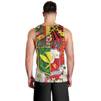 Personalised Hawaii and Philippines Together Men Tank Top The Emblems with Cultural Symbols Green-Yellow-Red Tricolor LT03 - Polynesian Pride