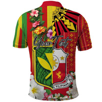 Personalised Hawaii and Philippines Together Polo Shirt The Emblems with Cultural Symbols Green-Yellow-Red Tricolor LT03 - Polynesian Pride