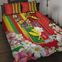 Personalised Hawaii and Philippines Together Quilt Bed Set The Emblems with Cultural Symbols Green-Yellow-Red Tricolor LT03 Art - Polynesian Pride