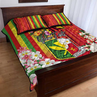 Personalised Hawaii and Philippines Together Quilt Bed Set The Emblems with Cultural Symbols Green-Yellow-Red Tricolor LT03 - Polynesian Pride