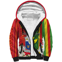 Personalised Hawaii and Philippines Together Sherpa Hoodie The Emblems with Cultural Symbols Green-Yellow-Red Tricolor LT03 Unisex Art - Polynesian Pride