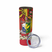 Personalised Hawaii and Philippines Together Skinny Tumbler The Emblems with Cultural Symbols Tricolor LT03 - Polynesian Pride