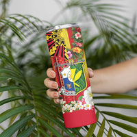 Personalised Hawaii and Philippines Together Skinny Tumbler The Emblems with Cultural Symbols Tricolor LT03 - Polynesian Pride