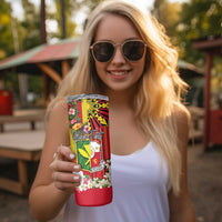 Personalised Hawaii and Philippines Together Skinny Tumbler The Emblems with Cultural Symbols Tricolor LT03 - Polynesian Pride