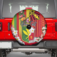 Personalised Hawaii and Philippines Together Spare Tire Cover The Emblems with Cultural Symbols Green-Yellow-Red Tricolor LT03 - Polynesian Pride