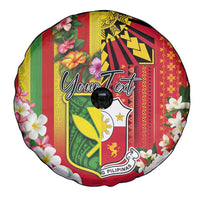Personalised Hawaii and Philippines Together Spare Tire Cover The Emblems with Cultural Symbols Green-Yellow-Red Tricolor LT03 - Polynesian Pride
