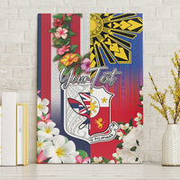 Personalised Hawaii and Philippines Together Canvas Wall Art The Emblems with Cultural Symbols Blue-White-Red Tricolor LT03 Without Frame Art - Polynesian Pride