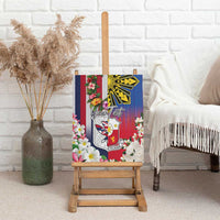 Personalised Hawaii and Philippines Together Canvas Wall Art The Emblems with Cultural Symbols Blue-White-Red Tricolor LT03 - Polynesian Pride