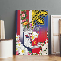Personalised Hawaii and Philippines Together Canvas Wall Art The Emblems with Cultural Symbols Blue-White-Red Tricolor LT03 - Polynesian Pride