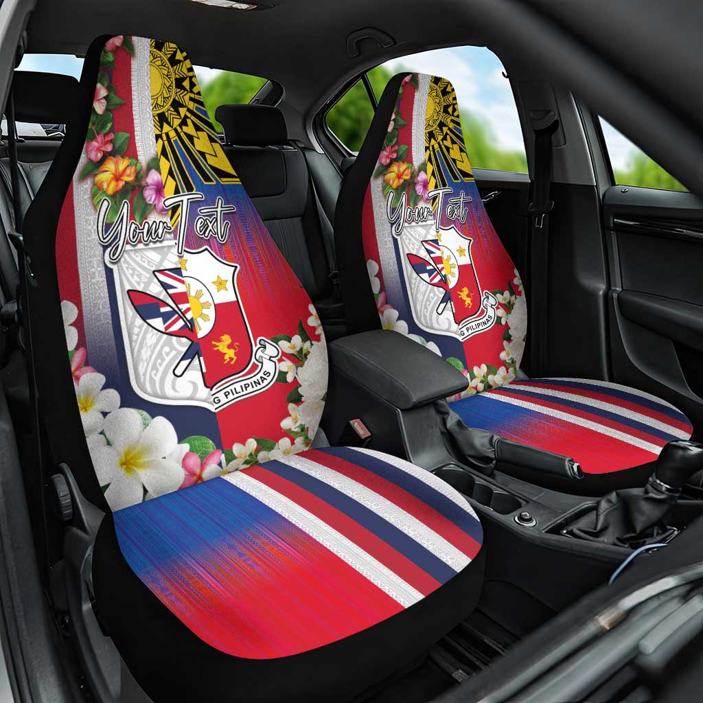 Personalised Hawaii and Philippines Together Car Seat Cover The Emblems with Cultural Symbols Blue-White-Red Tricolor LT03 One Size Art - Polynesian Pride